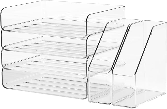 4-Tier Clear Acrylic Paper Tray Organizer by Unknown