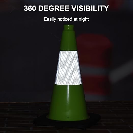 OrangeStar 18" Heavy Duty Traffic Cones 8-Pack Green Safety Cones - Image 3