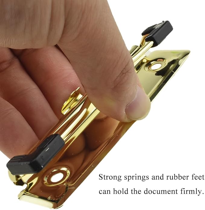 HAHIYO 3.94 Inches Gold Metal Mountable Clipboard Clips - Image 4