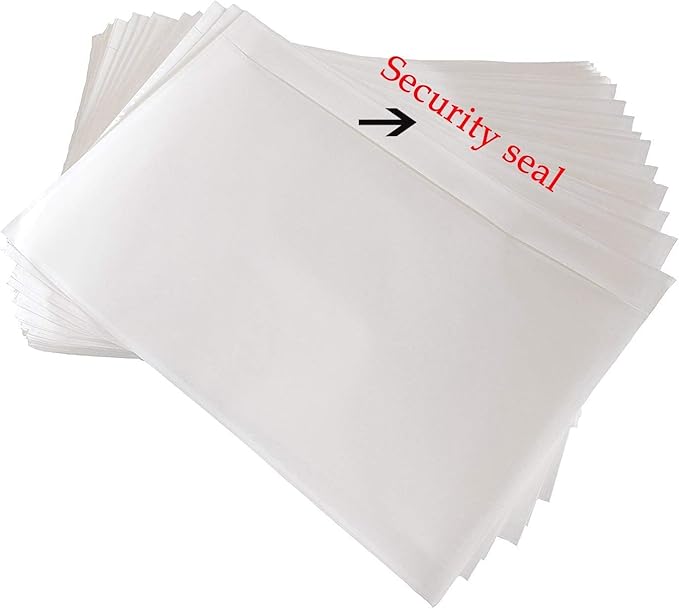SJPACK 1000 7.5" x 5.5" Clear Adhesive Top Loading Packing List/Label Envelopes by SJPACK