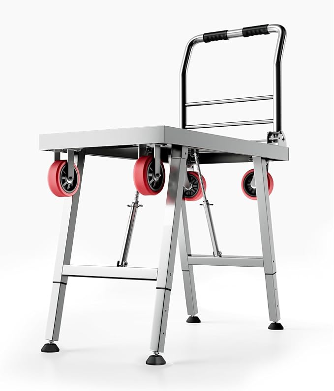 2IN1 43"×24" Foldable Platform Truck, Portable Ladder Platform, Height - Image 7