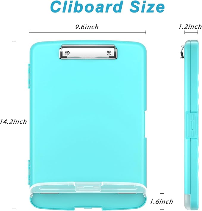 Rimilak Plastic Clipboard with Storage, 8.5 x 11 High Capacity Folio Nursing - Image 2