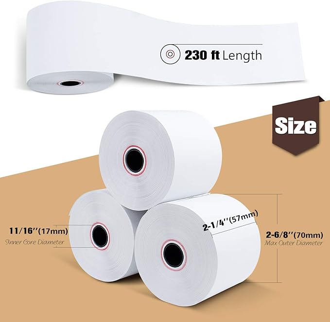 2 1/4" x 230' Thermal Paper, POS Receipt Paper - Image 4