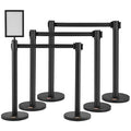 VEVOR Crowd Control Stanchions, Carbon Steel Baking Painted Stanchion Queue Post by VEVOR