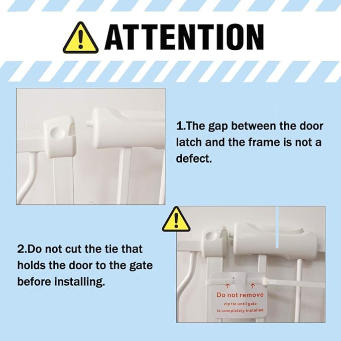 ALLAIBB Extra Wide Pressure Mount Baby Gate Auto Close White Metal Child Dog - Image 7