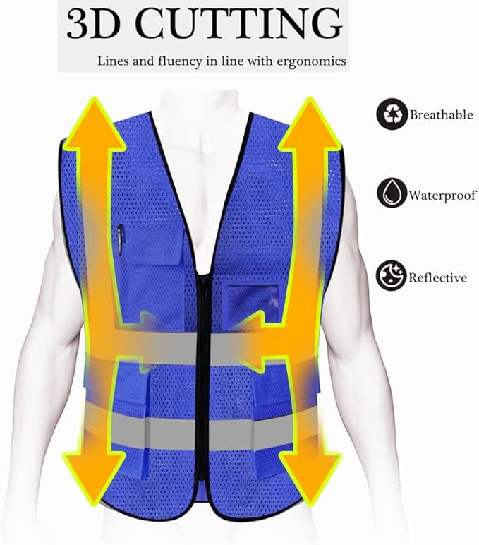 HYCOPROT High Visibility Mesh Safety Reflective Vest - Image 4