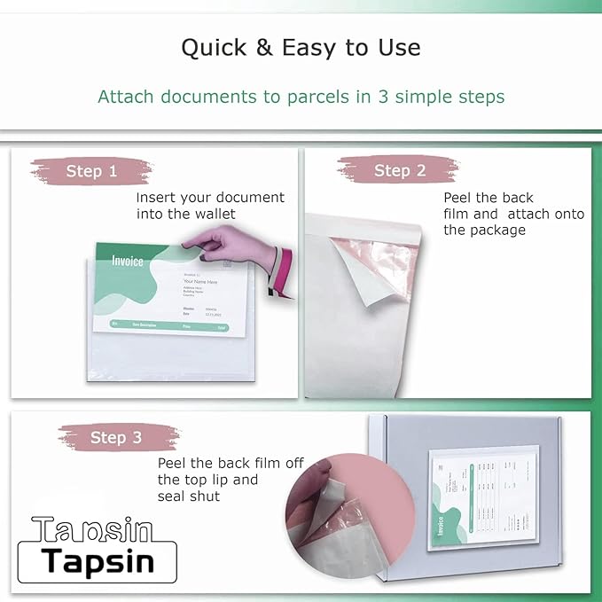 Packing List Pouches 4.5'' X 5.5'', Shipping Label Sleeves, Packing Slip - Image 7