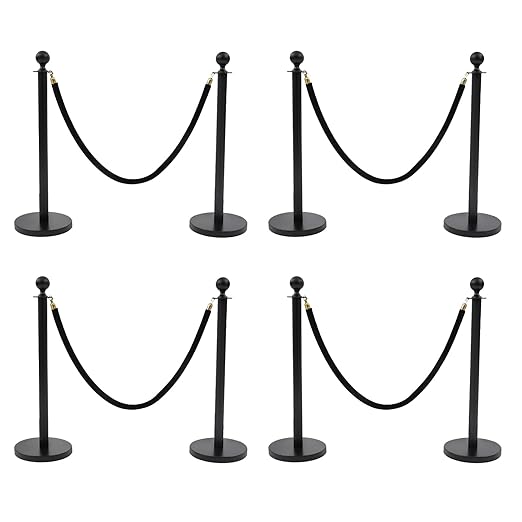 8 Pack Black Stainless Steel Stanchion Post by Unknown