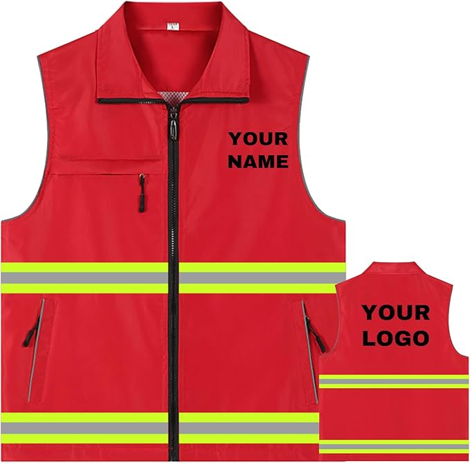 YOWESHOP Lightweight Zip-Up Safety Vest by YOWESHOP