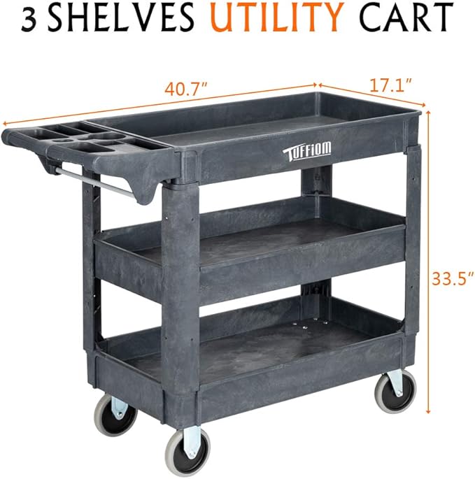 TUFFIOM Plastic Service Utility Cart - Image 4