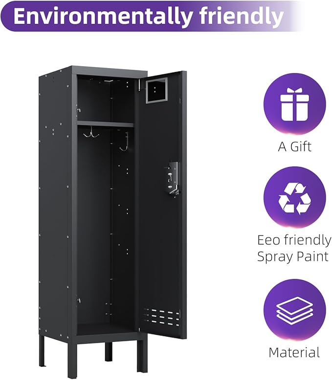 Metal Cabinet Home Office Storage, Lockable Steel Locker - Image 5