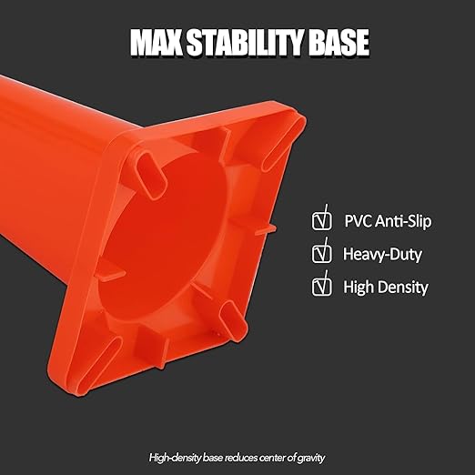 20 Pack Traffic Safety Cones 18 Inch, PVC Orange Safety Cones - Image 5