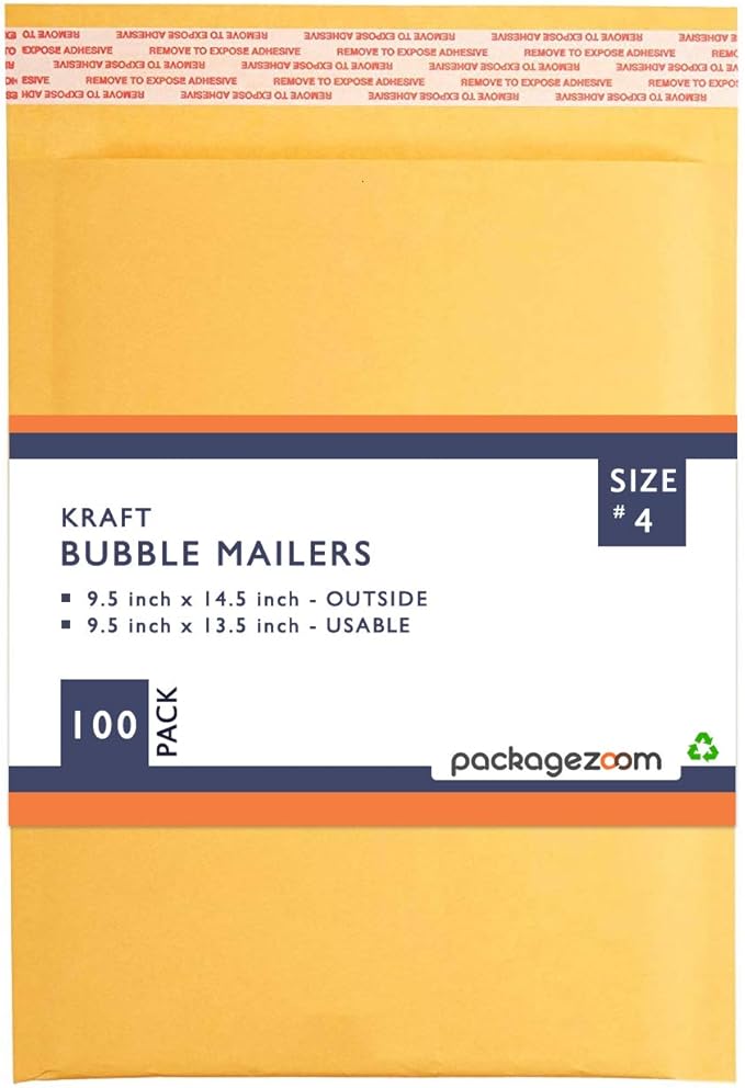 PackageZoom #4 9.5 x 14.5 Padded Envelopes Kraft Bubble Mailer Shipping by packagezoom
