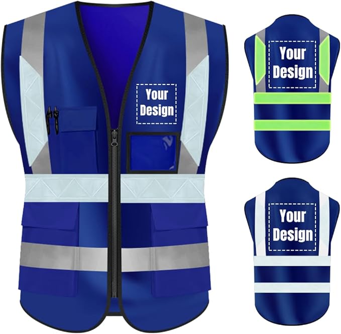 YOWESHOP High Visibility Safety Vest Custom Your Logo Protective Workwear 5 by YOWESHOP
