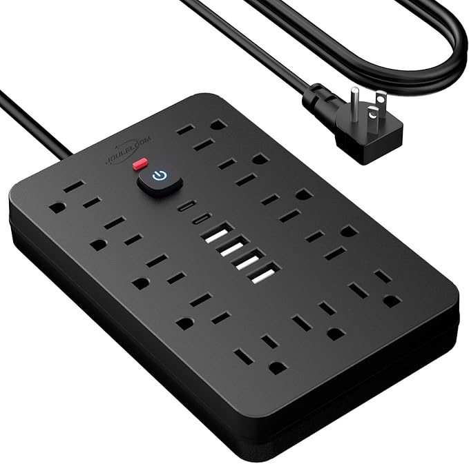 20 FT Flat Plug Surge Protector Power Strip, 11 Multiple AC Outlets - Image 2