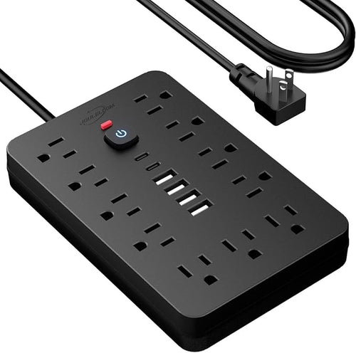 15 FT Flat Plug Surge Protector Power Strip, 11 Multiple AC Outlets - Image 2
