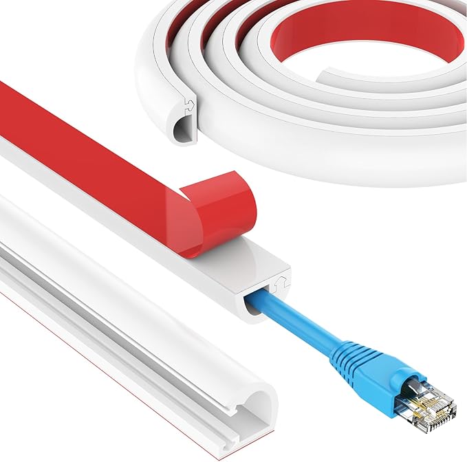 39 Inch Wall Cord Hider, Silicone Self Adhesive Cable Hider Cord Cover by UOMTFAI