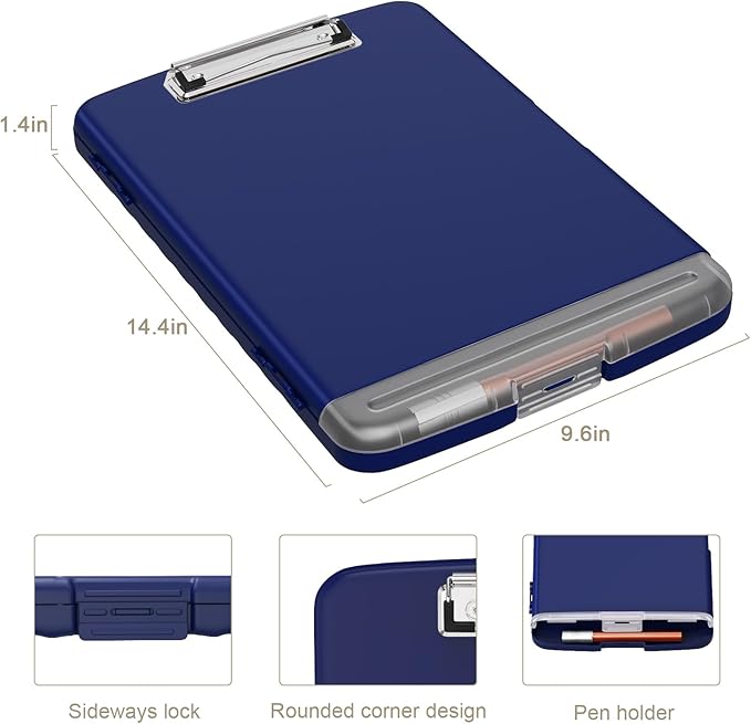 Piasoenc Clipboard with Storage, 8.5 x 11 Organization Box with Pen Holder and - Image 3
