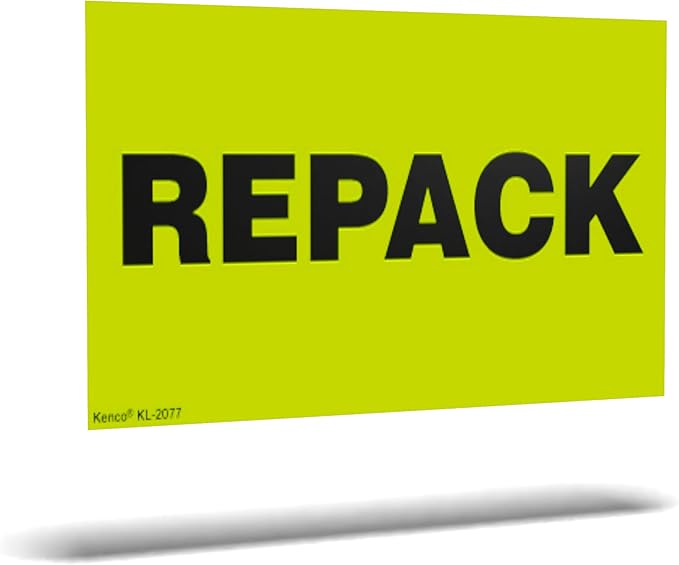 Kenco 3" X 5" Repack Fluorescent Shipping Label Stickers by KENCO