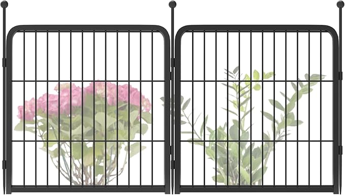 FXW Garden Fence Outdoor for The Yard – 24in x 3.8ft Heavy Duty Metal Animal by FXW