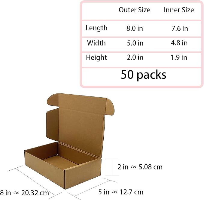 Shipping Boxes 8x5x2 inch 50 Pack - Image 5