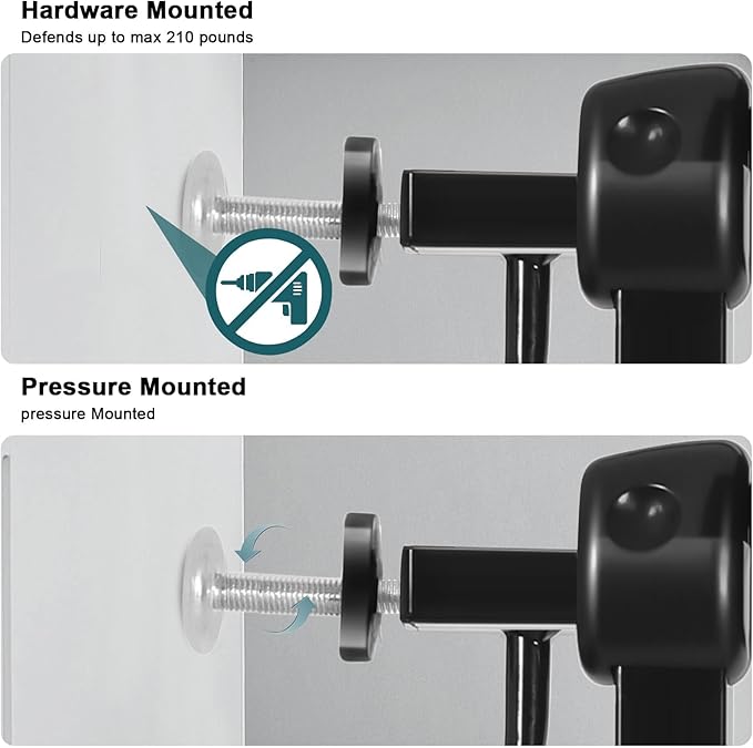 Extra Wide Baby Gate Tension Indoor Safety Gates Black Metal Large Pressure - Image 3