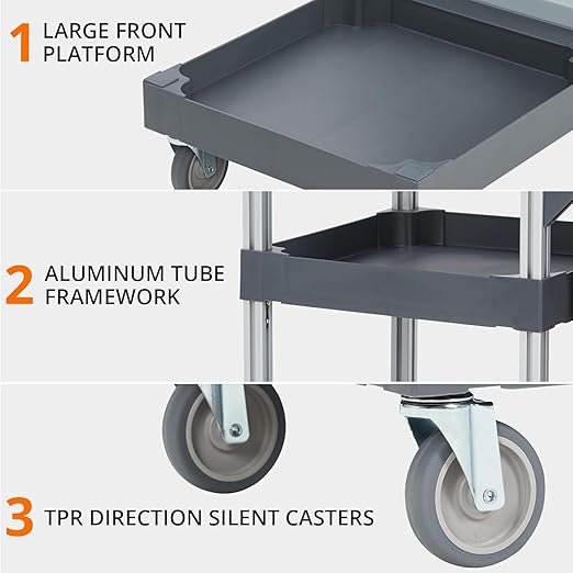 Commercial Housekeeping Utility Cart, Janitorial Cleaning Carts On Wheels - Image 3