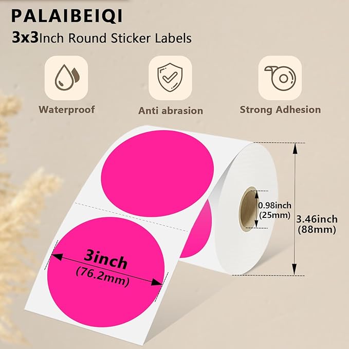 3 X 3 Inch Round Thermal Labels Circle Color Coding Labels Printable Waterproof - Image 3