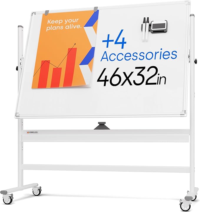 Rolling Dry Erase Board 46 x 32 by KAMELLEO
