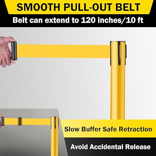 10 ft Crowd Control Stanchion Set, Crowd Control Barrier, Stanchions - Image 5