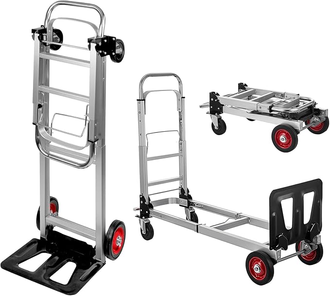2 in 1 Aluminium Hand Truck Dolly 450lbs Capacity, Heavy Duty Convertible Hand by Unknown