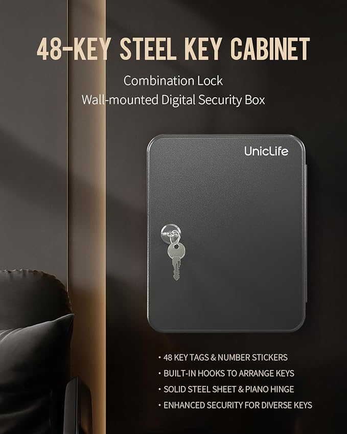 Uniclife 48-Key Steel Key Cabinet - Image 5