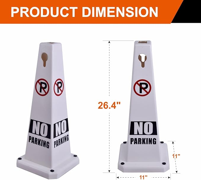 26.5" Caution Cones, 4-Sided Visible Safety Signs - Image 2
