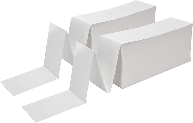Gemo 4x6 inch Thermal Labels, 2 Stacks Fanfold, Permanent-Adhesive, Compatible by Unknown