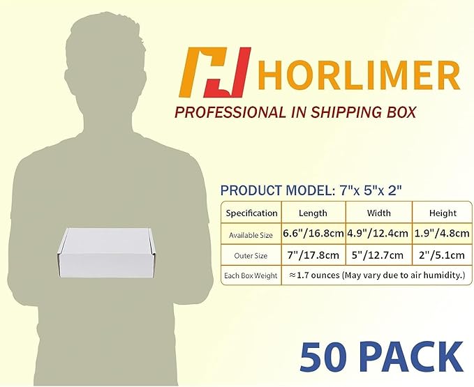 HORLIMER 7x5x2 Small Shipping Boxes Set of 50 - Image 2