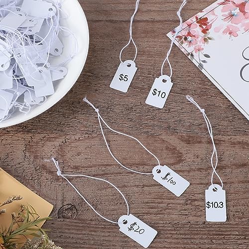 200 Pcs Small Price Tags Paper Tags with Elastic String 1.02×0.47 Inch - Image 3