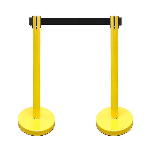 VIP Crowd Control Retractable Belt Stanchion Queue Safety Barrier Set by CrowdControlCenter