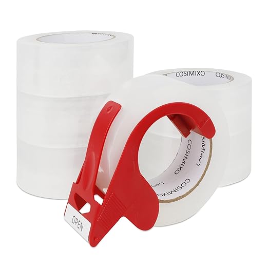 COSIMIXO 6-Pack Heavy Duty Clear Packing Tape - Image 2