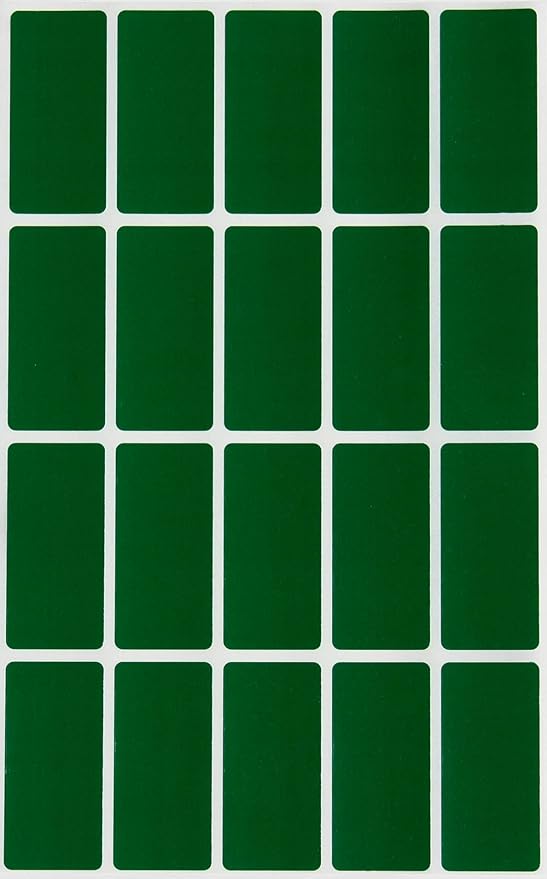 Royal Green Rectangular Color Coding Stickers 1.57 inch x 0.75 inch Rectangle by RoyalGreen