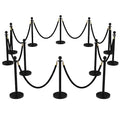 12Pcs Stanchions and Velvet Ropes, Crowd Control Barriers by Unknown