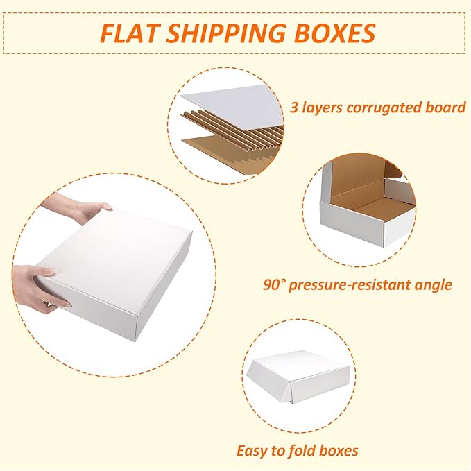 HORLIMER 13x10x3 inches Shipping Boxes Set of 25 - Image 3