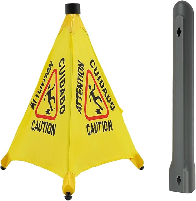 Caution Wet Floor Sign with Storage Tube, 20In Pop Up Wet Safety Signs 8Pcs by NeNchengLi