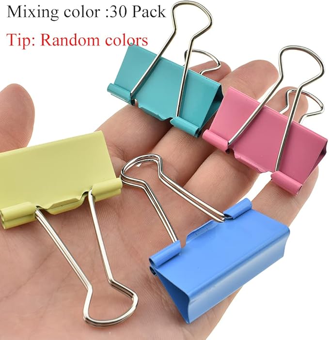 HAHIYO Binder Clips Paper Clamps Spring Steel Sturdy Large 1.57 inches Width - Image 4