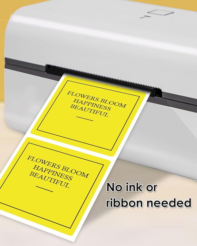iEager Yellow Square Thermal Label Stickers, 500 Sheets/Roll - Image 5