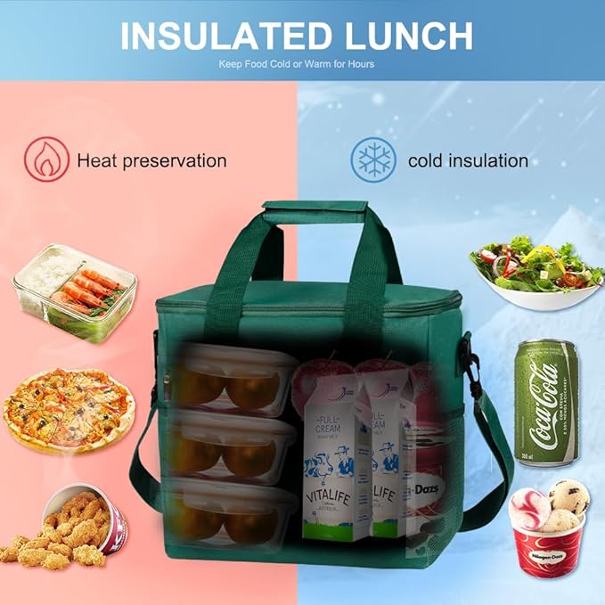 Iknoe Large Cooler Bag Collapsible 24 Can Insulated Bags Leakproof Lunch Cooler - Image 4