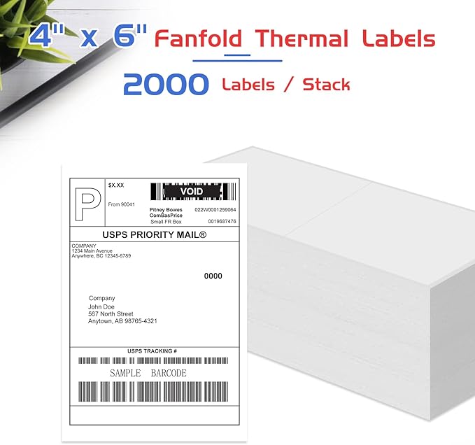 RyhamPaper 4" x 6" Fanfold Label Direct Thermal Labels - Image 3