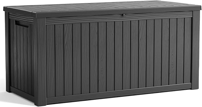 200 Gallon Resin Deck Box, Lockable Patio Outdoor Storage Box - Image 5