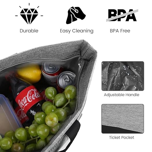 Insulated Reusable Tote Bag for Grocery Shopping for Women/Men, Waterproof - Image 4
