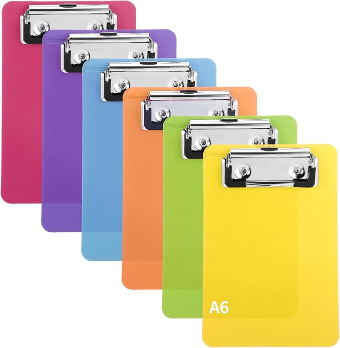 6 PCS MiNi Clipboard，Pretty Cute Small Clipboards 4×6 Inch A6 by Unknown