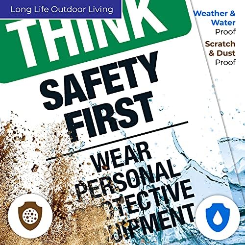 Think Safety First Wear Personal Protective Equipment Sign, - Image 5